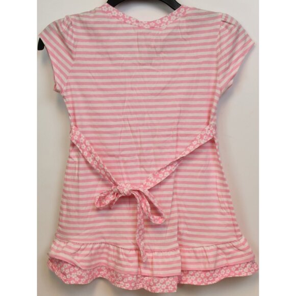 2010s Justice 2pc T-Shirt Leggings sz 10/12 Stripes Flowers Rhinestones Ruffles - Picture 6 of 12